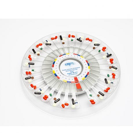  Filler Tray on the Mk 3 Dispenser with medication ready for Pharmacy check.